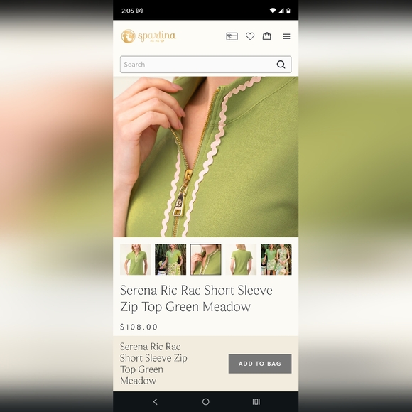 Spartina 449 Colleen Skort Castillo Gingham Serena Ric Rac Short Sleeve Zip Top - Picture 10 of 11